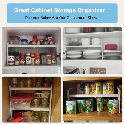 Expandable Cabinet Shelf Organizer, Adjustable kitchen Countertop Storage