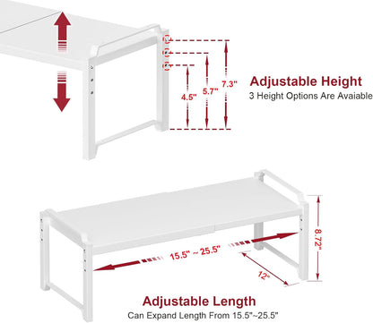 Expandable Cabinet Shelf Organizer, Adjustable kitchen Countertop Storage