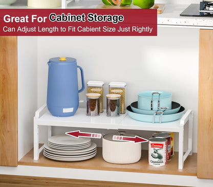 Expandable Cabinet Shelf Organizer, Adjustable kitchen Countertop Storage