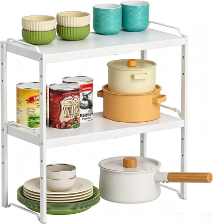 Expandable Cabinet Shelf Organizer, Adjustable kitchen Countertop Storage