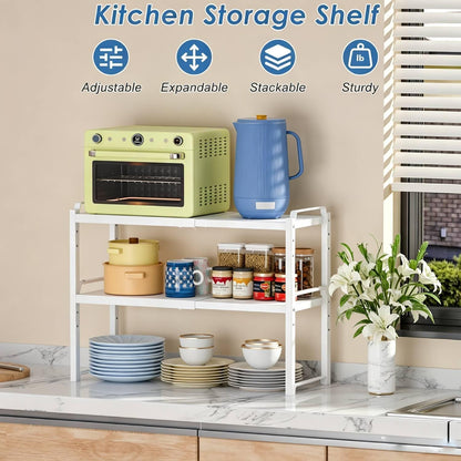Expandable Cabinet Shelf Organizer, Adjustable kitchen Countertop Storage