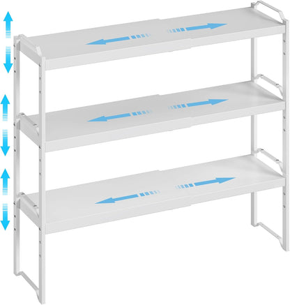Expandable Cabinet Shelf Organizer, Adjustable kitchen Countertop Storage