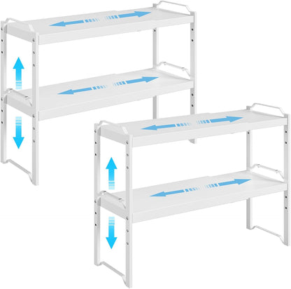 Expandable Cabinet Shelf Organizer, Adjustable kitchen Countertop Storage