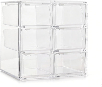 Acrylic Drawer Organizer, Clear Desk Organizer with Drawer, Plastic Stackable Storage Drawers with 12 Drawers, Dustproof for Jewelry, Craft, Office Supplies
