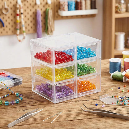 Acrylic Drawer Organizer, Clear Desk Organizer with Drawer, Plastic Stackable Storage Drawers with 12 Drawers, Dustproof for Jewelry, Craft, Office Supplies