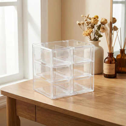 Acrylic Drawer Organizer, Clear Desk Organizer with Drawer, Plastic Stackable Storage Drawers with 12 Drawers, Dustproof for Jewelry, Craft, Office Supplies
