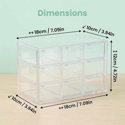 Acrylic Drawer Organizer, Clear Desk Organizer with Drawer, Plastic Stackable Storage Drawers with 12 Drawers, Dustproof for Jewelry, Craft, Office Supplies
