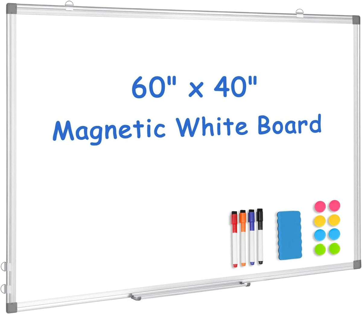 Double-Sided White Board Dry Erase Magnetic Whiteboard Wall 24x18 Silver