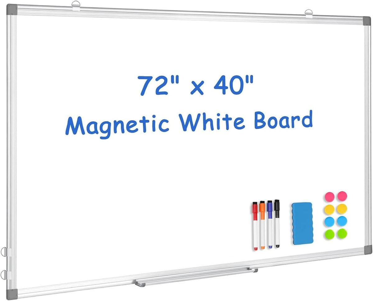 Double-Sided White Board Dry Erase Magnetic Whiteboard Wall 24x18 Silver