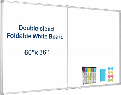 Double-Sided White Board Dry Erase Magnetic Whiteboard Wall 24x18 Silver