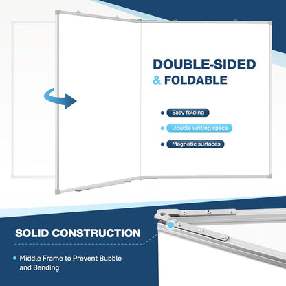 Double-Sided White Board Dry Erase Magnetic Whiteboard Wall 24x18 Silver