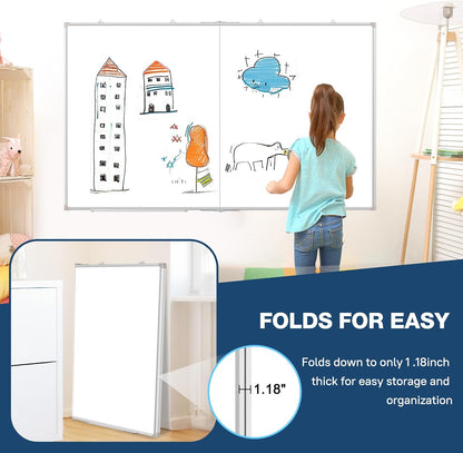 Double-Sided White Board Dry Erase Magnetic Whiteboard Wall 24x18 Silver