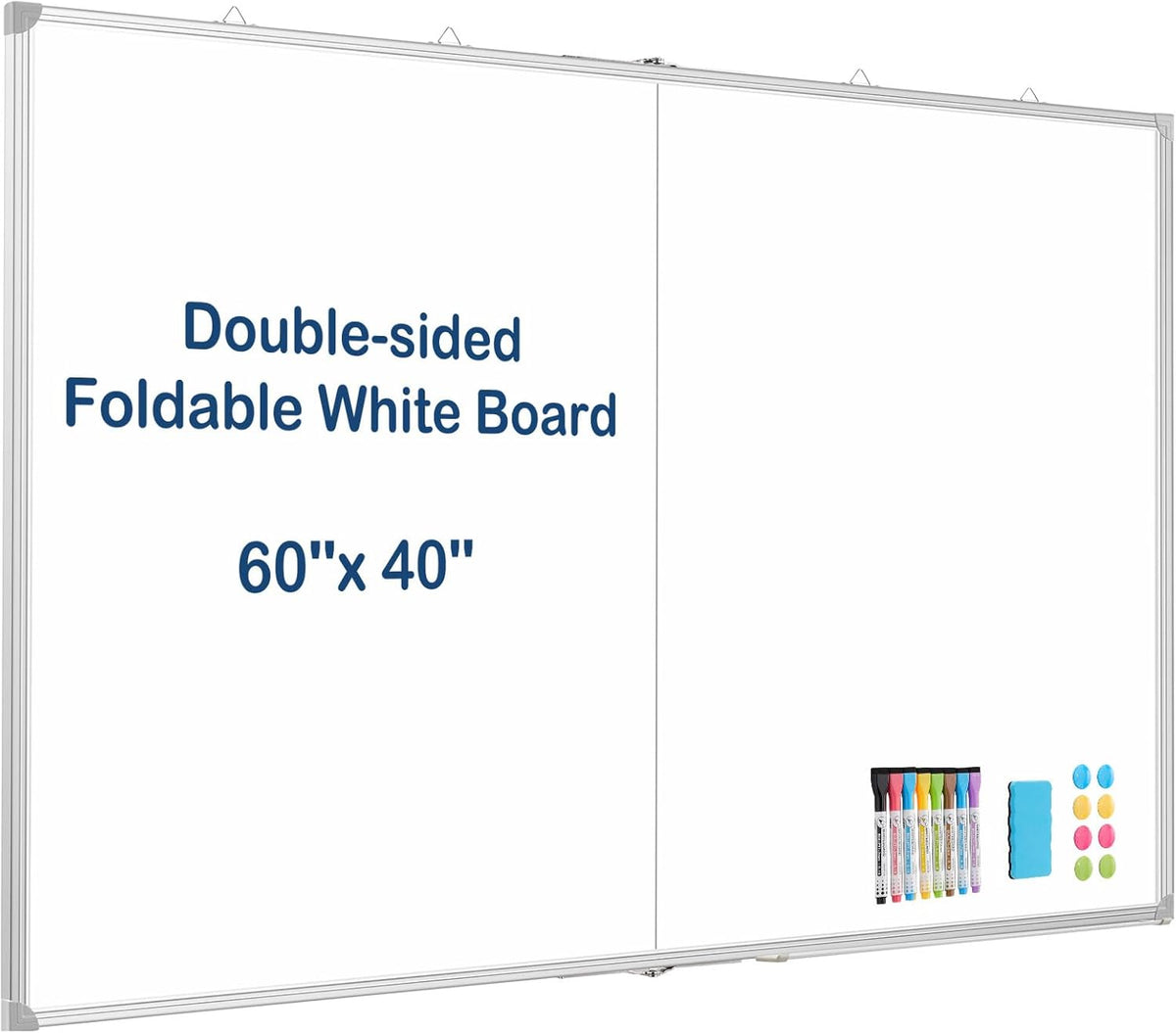 Double-Sided White Board Dry Erase Magnetic Whiteboard Wall 24x18 Silver