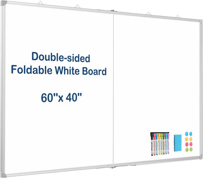 Double-Sided White Board Dry Erase Magnetic Whiteboard Wall 24x18 Silver