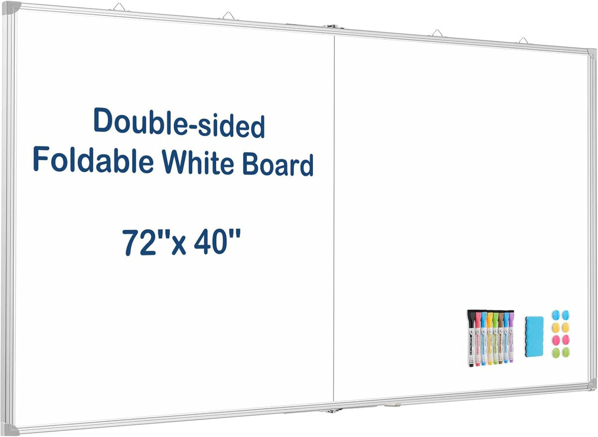 Double-Sided White Board Dry Erase Magnetic Whiteboard Wall 24x18 Silver