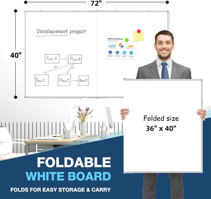Double-Sided White Board Dry Erase Magnetic Whiteboard Wall 24x18 Silver