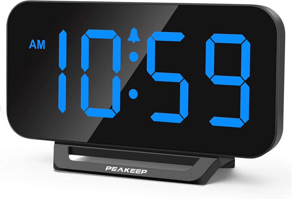Slim Digital Mirror Aesthetic Alarm Clock for Bedrooms Desk Decor