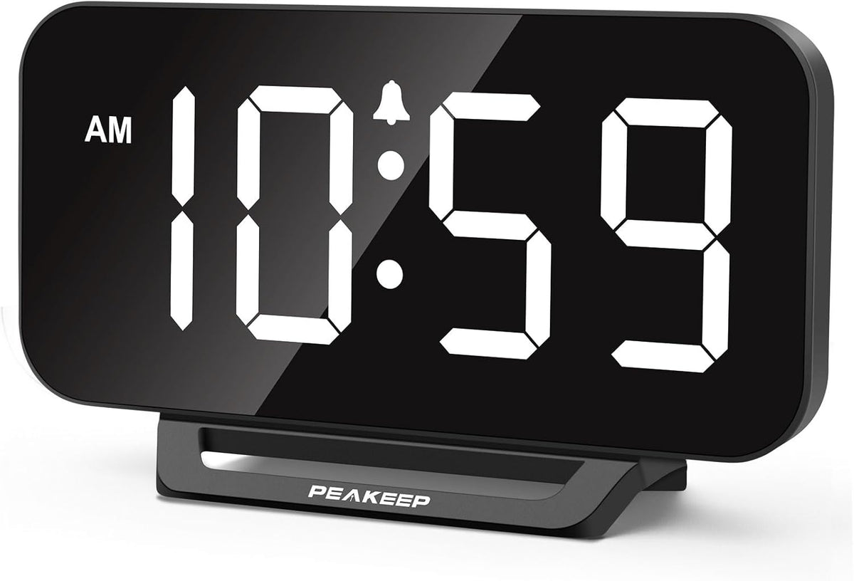 Slim Digital Mirror Aesthetic Alarm Clock for Bedrooms Desk Decor