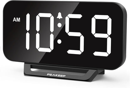 Slim Digital Mirror Aesthetic Alarm Clock for Bedrooms Desk Decor