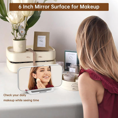 Slim Digital Mirror Aesthetic Alarm Clock for Bedrooms Desk Decor
