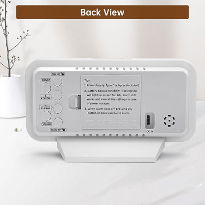 Slim Digital Mirror Aesthetic Alarm Clock for Bedrooms Desk Decor
