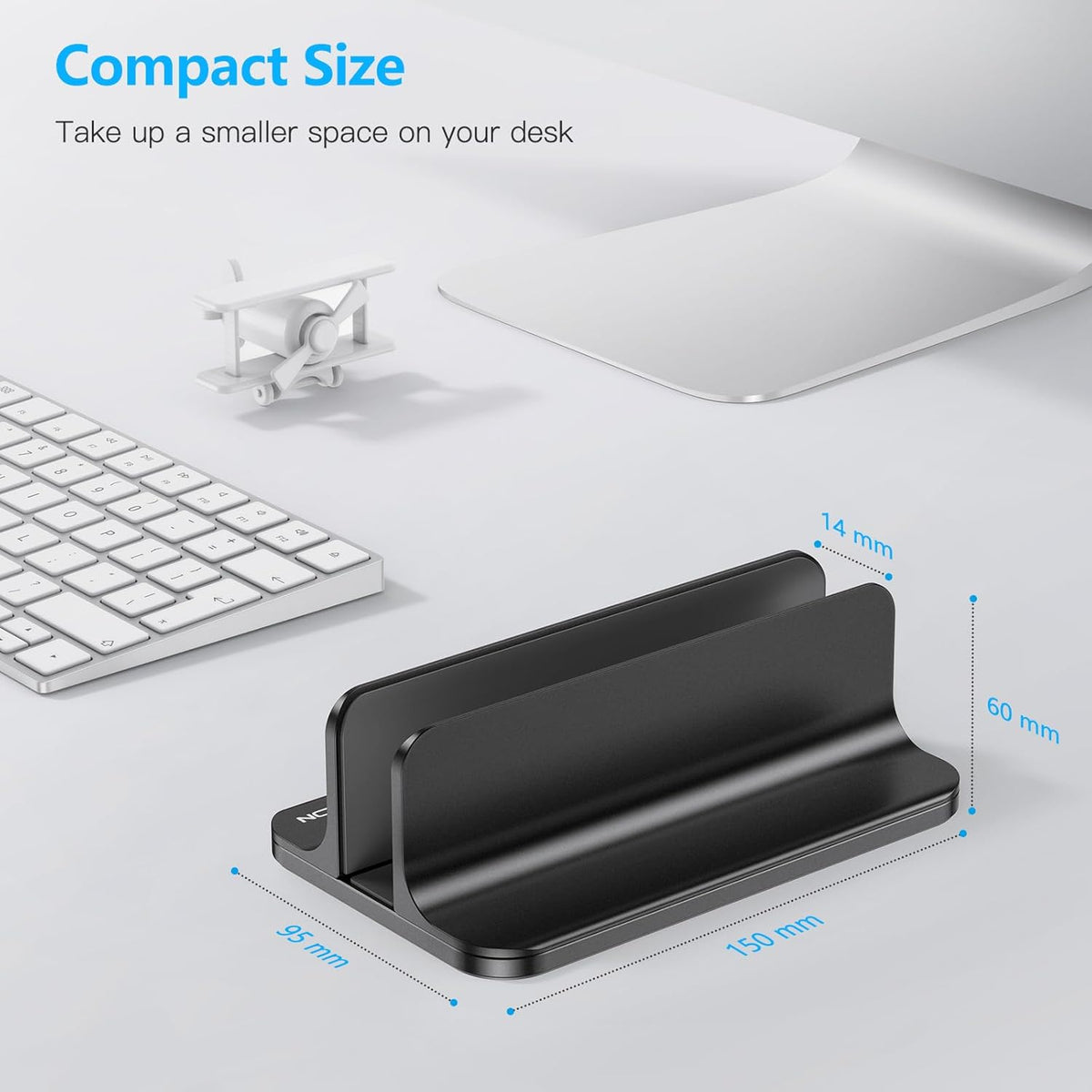 Vertical Laptop Stand Holder, Adjustable Dock for MacBook, Black