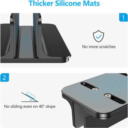 Vertical Laptop Stand Holder, Adjustable Dock for MacBook, Black