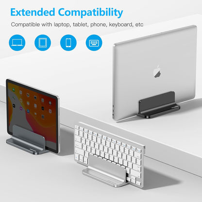 Vertical Laptop Stand Holder, Adjustable Dock for MacBook, Black