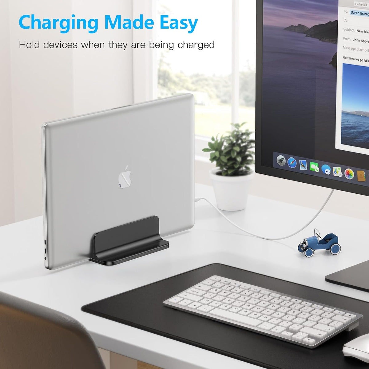 Vertical Laptop Stand Holder, Adjustable Dock for MacBook, Black