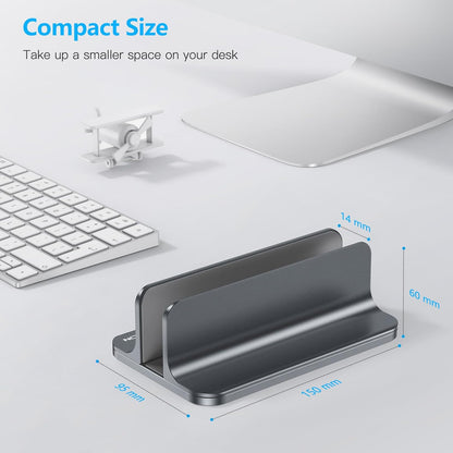 Vertical Laptop Stand Holder, Adjustable Dock for MacBook, Black