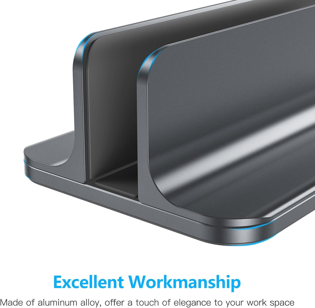 Vertical Laptop Stand Holder, Adjustable Dock for MacBook, Black