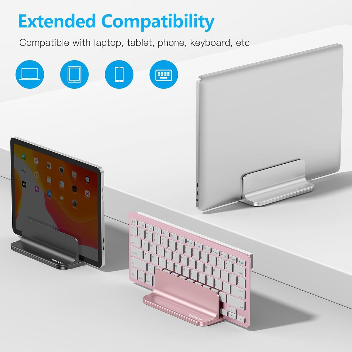 Vertical Laptop Stand Holder, Adjustable Dock for MacBook, Black