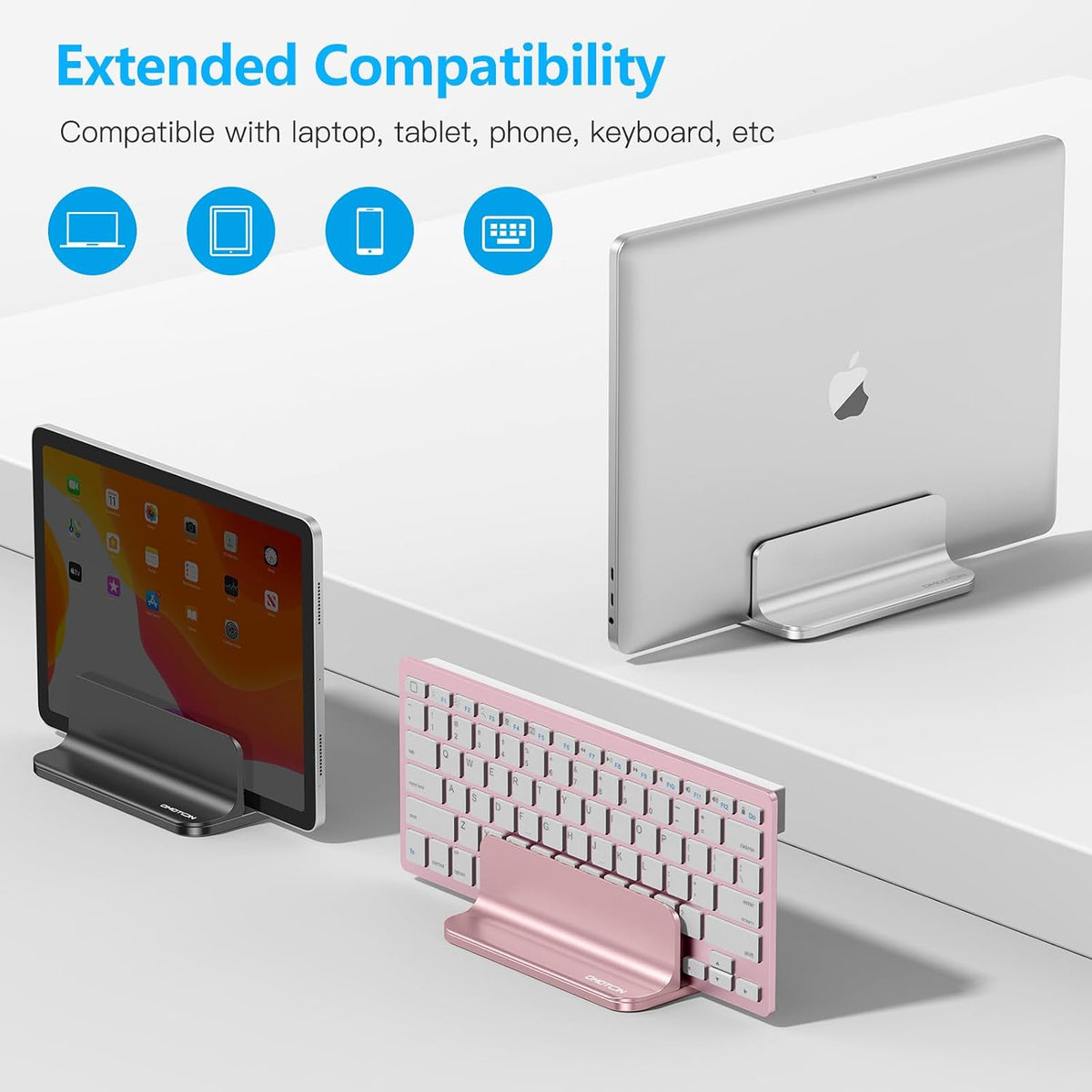 Vertical Laptop Stand Holder, Adjustable Dock for MacBook, Black