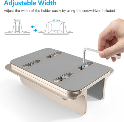 Vertical Laptop Stand Holder, Adjustable Dock for MacBook, Black