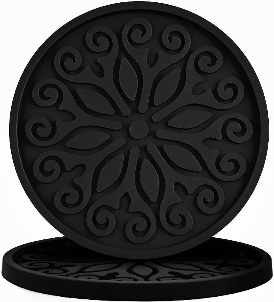 Silicone Coasters for Drinks,Resistant Reusable Drink Coasters-Great Gift for Birthday, Housewarming,Room Decor,Holiday Party (*2-Gray)
