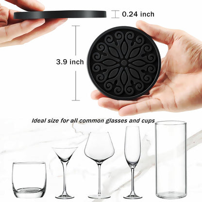 Silicone Coasters for Drinks,Resistant Reusable Drink Coasters-Great Gift for Birthday, Housewarming,Room Decor,Holiday Party (*2-Gray)