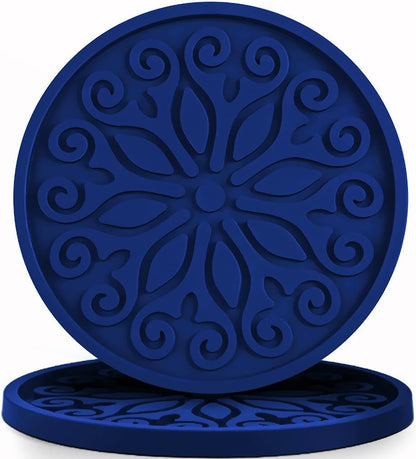 Silicone Coasters for Drinks,Resistant Reusable Drink Coasters-Great Gift for Birthday, Housewarming,Room Decor,Holiday Party (*2-Gray)