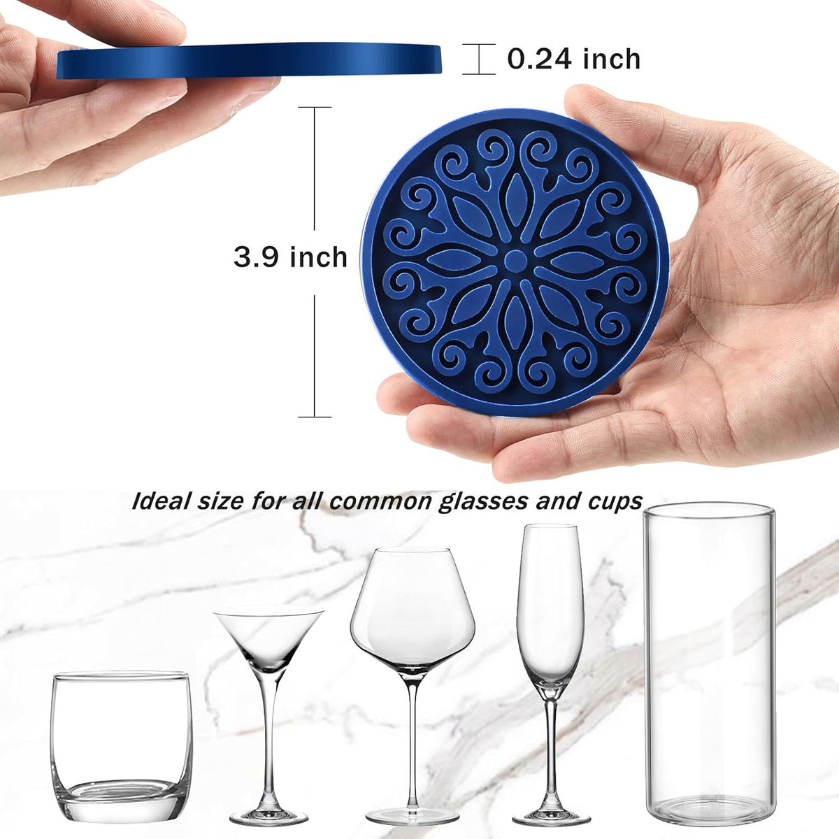Silicone Coasters for Drinks,Resistant Reusable Drink Coasters-Great Gift for Birthday, Housewarming,Room Decor,Holiday Party (*2-Gray)