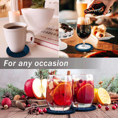 Silicone Coasters for Drinks,Resistant Reusable Drink Coasters-Great Gift for Birthday, Housewarming,Room Decor,Holiday Party (*2-Gray)