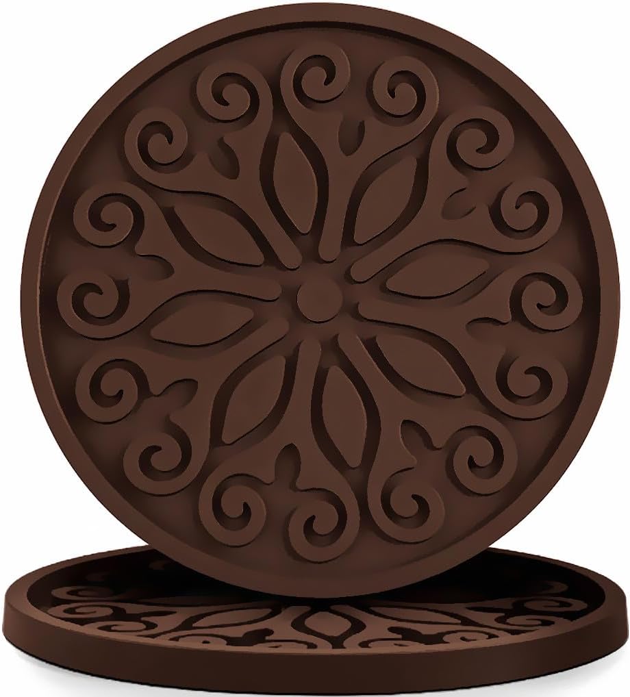 Silicone Coasters for Drinks,Resistant Reusable Drink Coasters-Great Gift for Birthday, Housewarming,Room Decor,Holiday Party (*2-Gray)