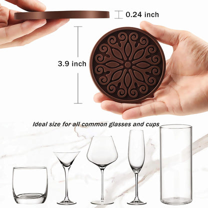 Silicone Coasters for Drinks,Resistant Reusable Drink Coasters-Great Gift for Birthday, Housewarming,Room Decor,Holiday Party (*2-Gray)