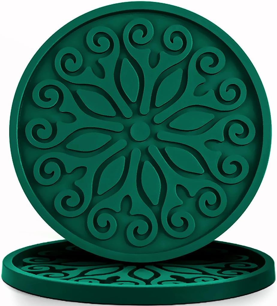 Silicone Coasters for Drinks,Resistant Reusable Drink Coasters-Great Gift for Birthday, Housewarming,Room Decor,Holiday Party (*2-Gray)