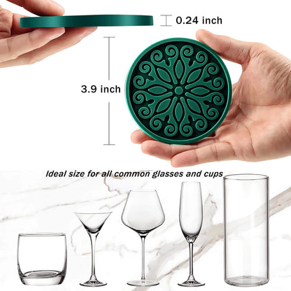 Silicone Coasters for Drinks,Resistant Reusable Drink Coasters-Great Gift for Birthday, Housewarming,Room Decor,Holiday Party (*2-Gray)