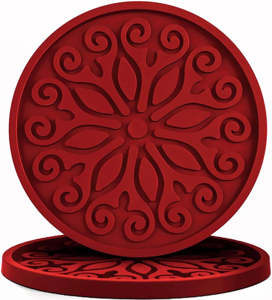 Silicone Coasters for Drinks,Resistant Reusable Drink Coasters-Great Gift for Birthday, Housewarming,Room Decor,Holiday Party (*2-Gray)