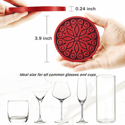 Silicone Coasters for Drinks,Resistant Reusable Drink Coasters-Great Gift for Birthday, Housewarming,Room Decor,Holiday Party (*2-Gray)