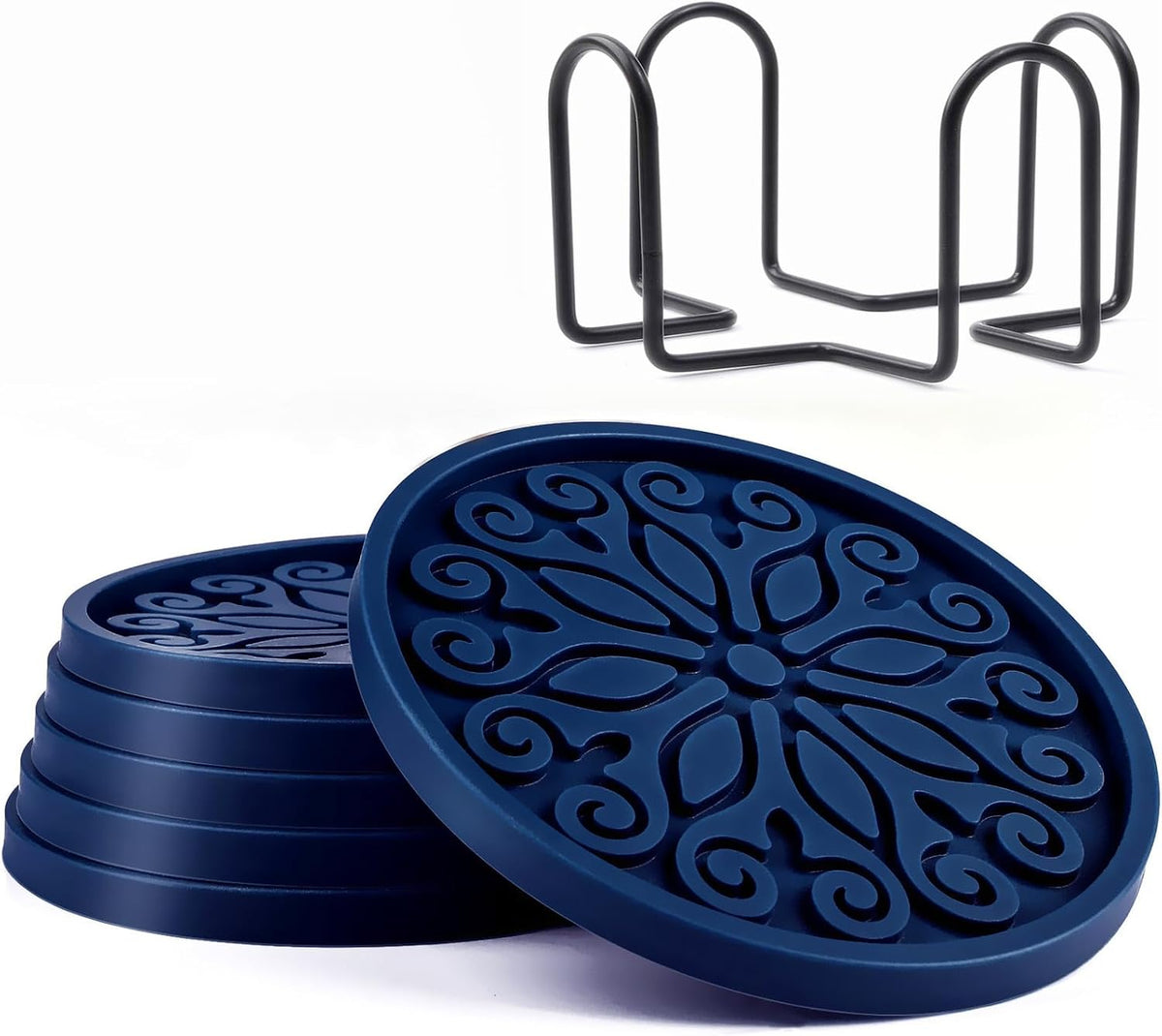Silicone Coasters for Drinks,Resistant Reusable Drink Coasters-Great Gift for Birthday, Housewarming,Room Decor,Holiday Party (*2-Gray)
