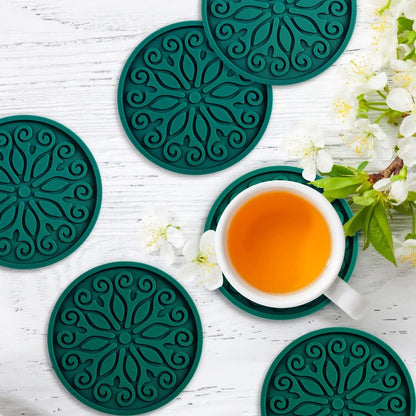 Silicone Coasters for Drinks,Resistant Reusable Drink Coasters-Great Gift for Birthday, Housewarming,Room Decor,Holiday Party (*2-Gray)