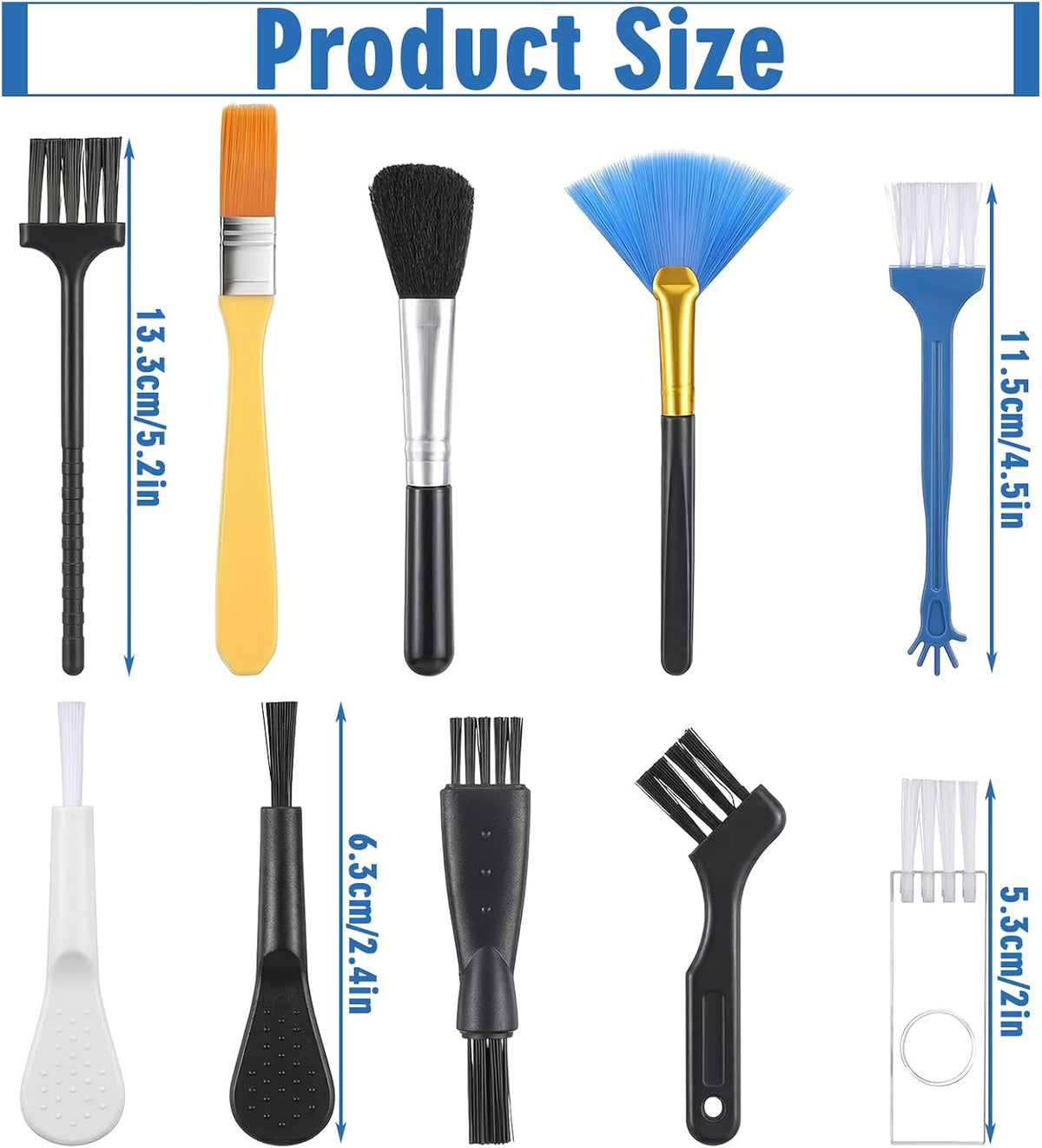10 Pcs Anti-Static Keyboard Brush Cleaning Set, Mini Portable Electronic Keyboard Brushes for Fans Keyboards Laptop Circuit Board Motherboards PC Cleaning Brush Set