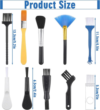 10 Pcs Anti-Static Keyboard Brush Cleaning Set, Mini Portable Electronic Keyboard Brushes for Fans Keyboards Laptop Circuit Board Motherboards PC Cleaning Brush Set