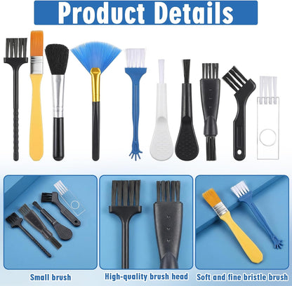 10 Pcs Anti-Static Keyboard Brush Cleaning Set, Mini Portable Electronic Keyboard Brushes for Fans Keyboards Laptop Circuit Board Motherboards PC Cleaning Brush Set